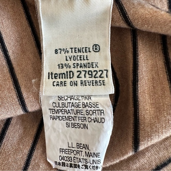 L. L. Bean brown and black striped tunic super soft Tencel spandex blend Large - Picture 9 of 9